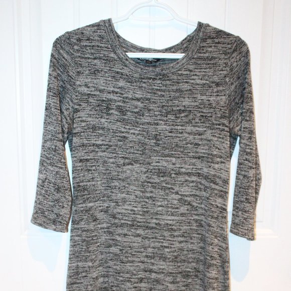 2/$25 🏷 George Heathered Grey Dress Long Sleeve, Midi Length Size Small - Picture 2 of 3